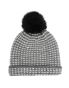 Bicolour Pom Pom Hat