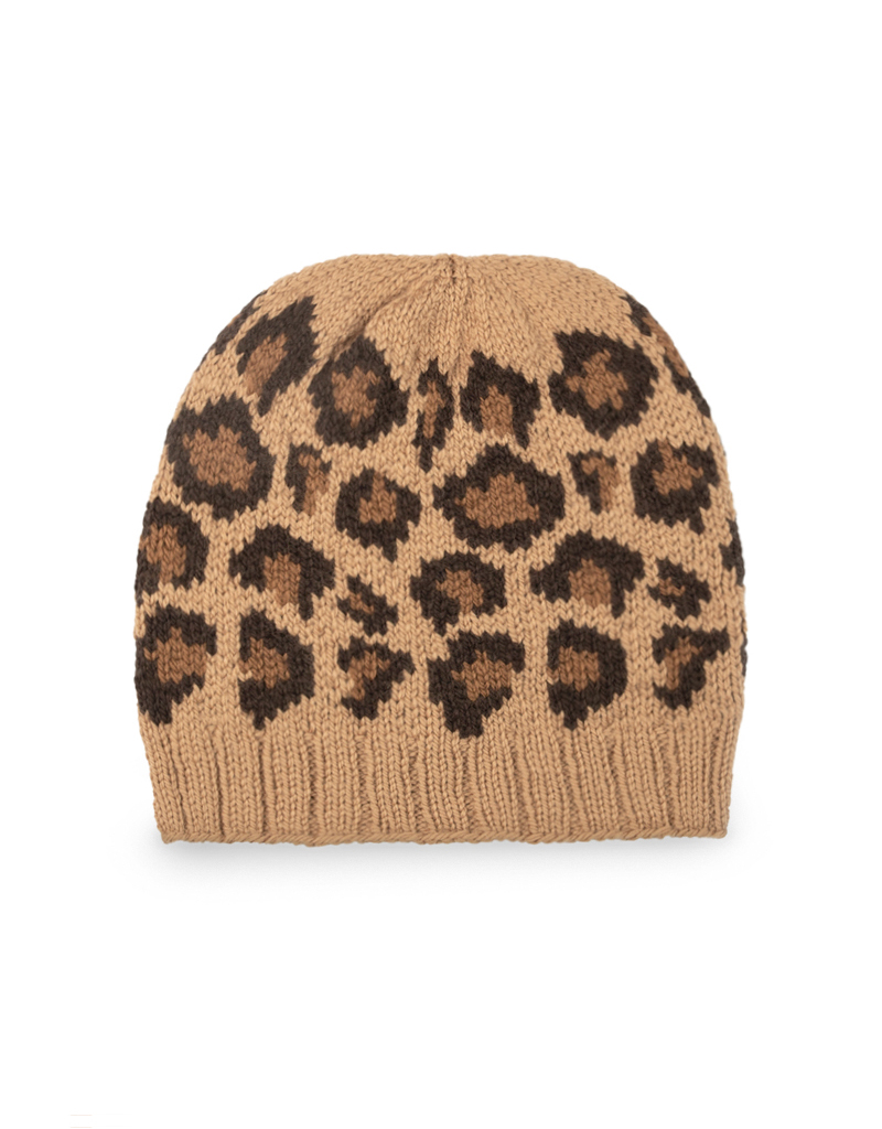 Leopard Pom Beanie Hat - LV