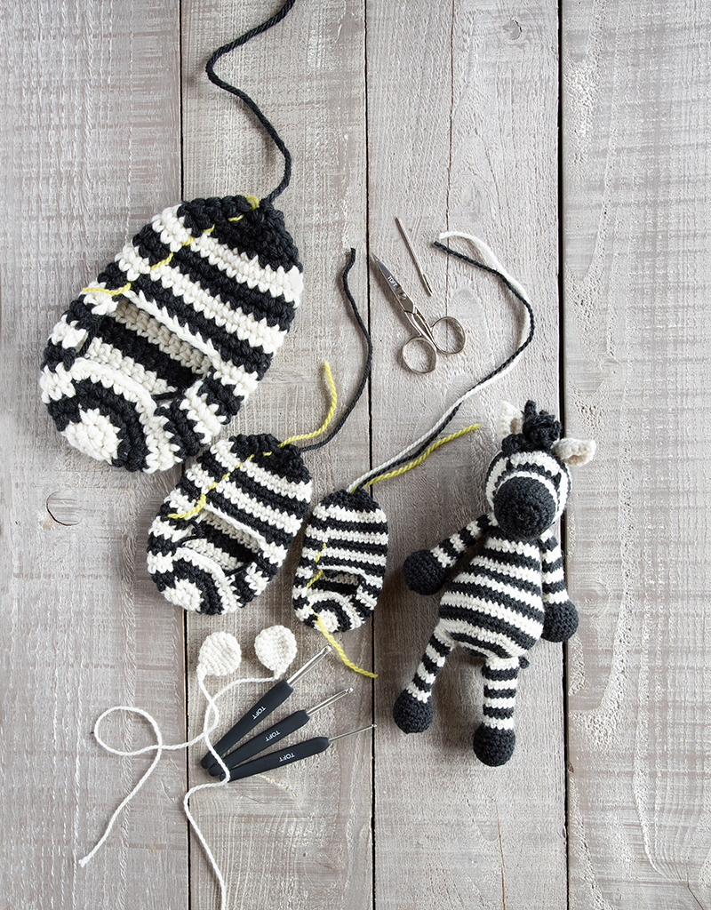 Infant Zebra Booties Crochet Kit | TOFT