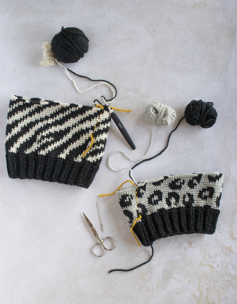 Crochet top zebra hat