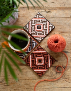 Bargello Tile Coaster Kit: Rome