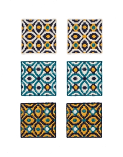 Bargello Tile Coaster Kit: Lisbon