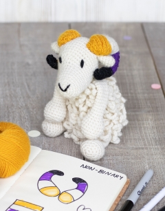 Dougie the Pride Ram: Non-Binary Flag