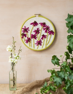 Echinacea Embroidery Hoop