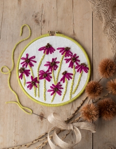 Echinacea Embroidery Hoop