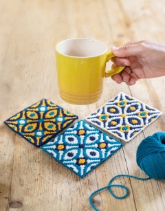 Bargello Tile Coaster Kit: Lisbon