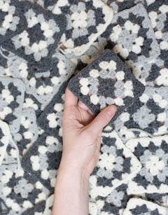 Granny Square Blanket Box: Greys