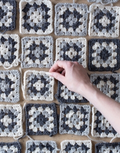 Granny Square Blanket Box: Greys