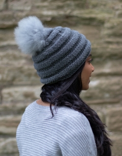 Silver Alpaca Fur Pom Pom