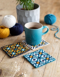 Bargello Tile Coaster Kit: Lisbon