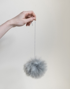 Silver Alpaca Pom Pom