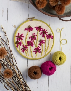 Echinacea Embroidery Hoop