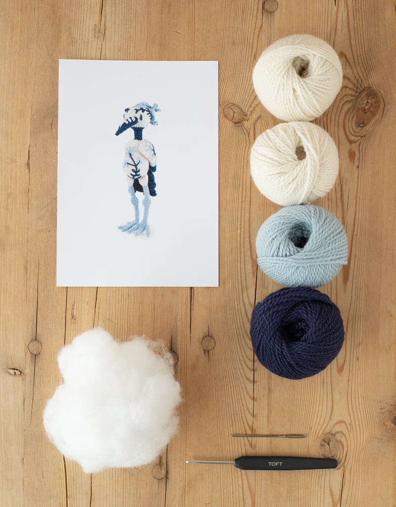 Crochet Crane Embroidered Bird Kit | TOFT
