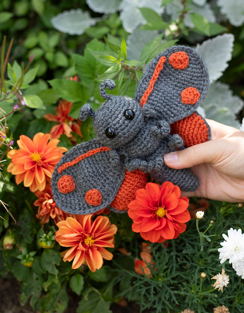 Esmeralda the Cinnabar Moth crochet kit