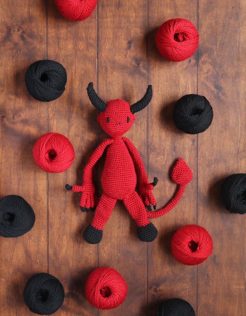 Devil Doll crochet pattern in new Ruby red