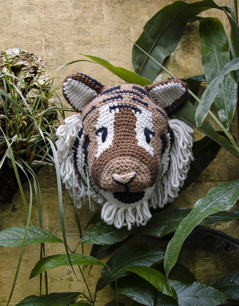 crochet giant animal head, cushion, TOFT, tiger