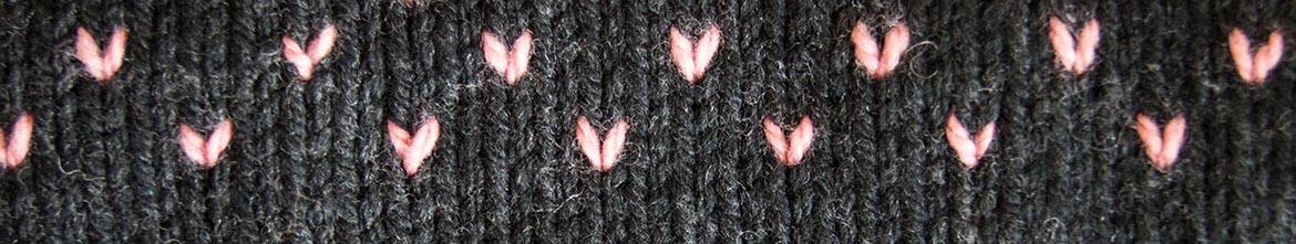 swiss darning close up