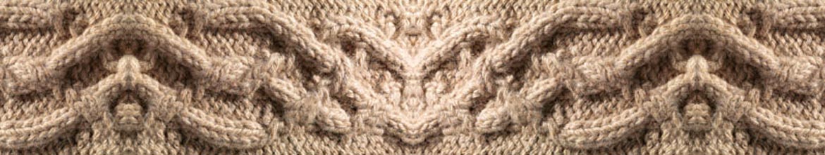 knitting wrap cable close up